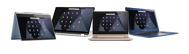 Image showing four models of Chromebooks