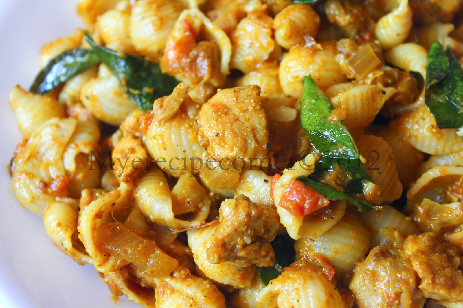 Mye's Kitchen Indian style Chicken Pasta Recipe