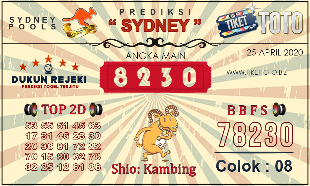 Prediksi Togel SYDNEY TIKETTOTO 25 APRIL 2020