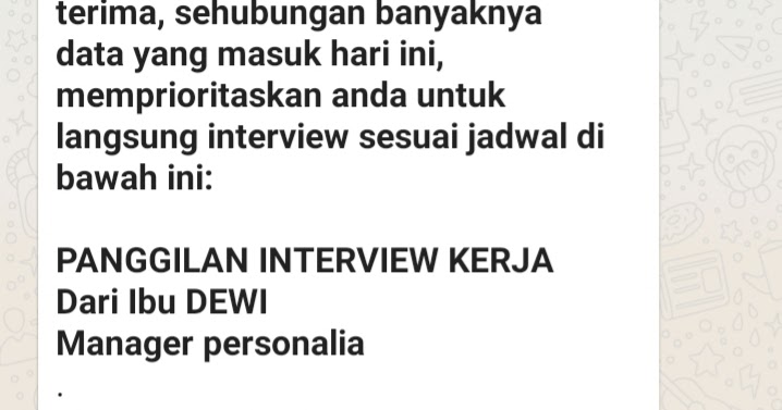 Ciri Ciri Panggilan Interview Yang Berkedok Penipuan