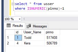 How to get only numbers in a column in SQL server? using ISNUMERIC ...