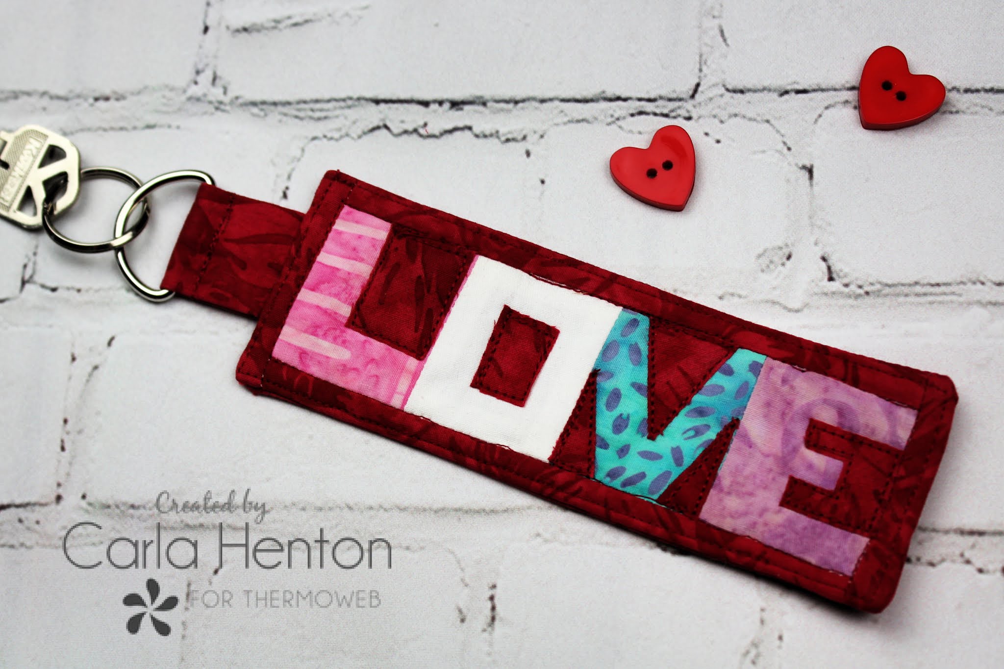 Creatin' in the Sticks Quilted Love Keychain Free Pattern