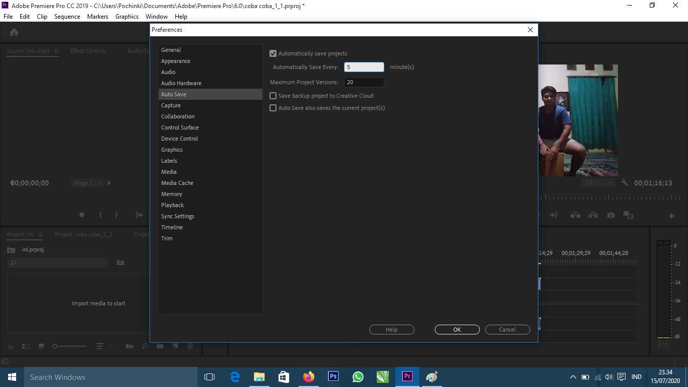 Cara Mensetting autosave di adobe premiere TANPA BATAS