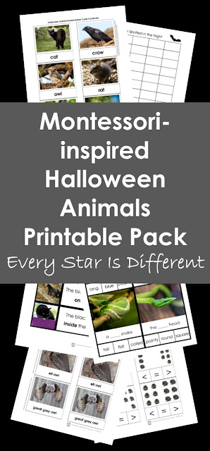 Montessori-inspired Halloween Animals Printable Pack