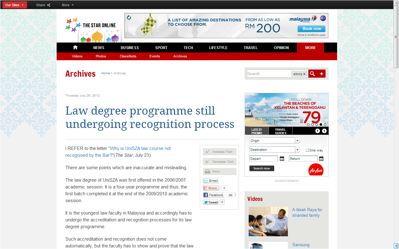 Bachelor of Laws with Honours (LL.B Hons.) Universiti Sultan Zainal