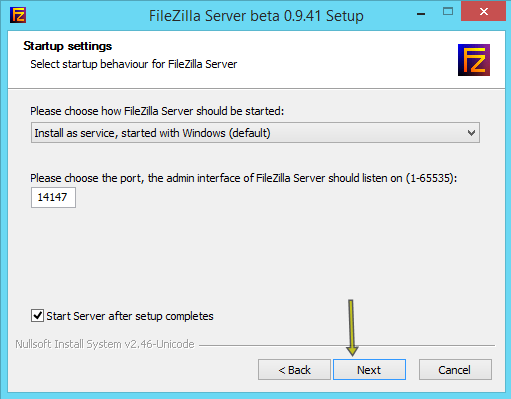 how to reset filezilla server password