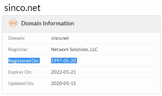 Domínio SINCO.NET completa 23 anos