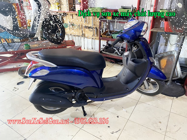 Sơn xe Yamaha Nozza màu xanh candy cực đẹp