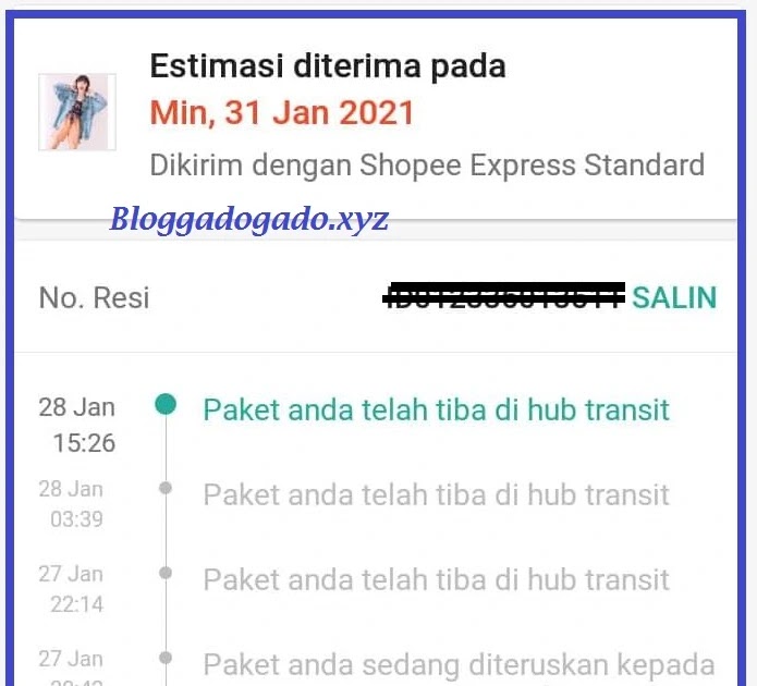 Paket Telah Diterima Pusat Sortir Shopee Express Artinya Bloggadogado