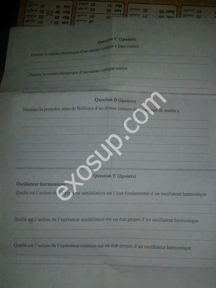 concours d'accés au master physique des nouveaux matériaux et énergies