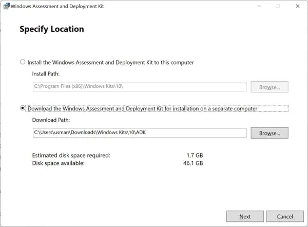 إصدارات Windows ADK والتنزيلات