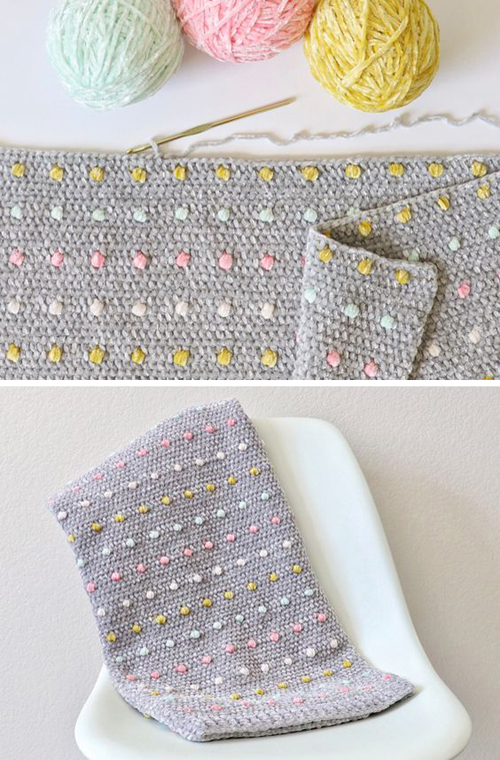 Beautiful Skills Crochet Knitting Quilting Crochet Candy Dots Baby Blanket Free Pattern