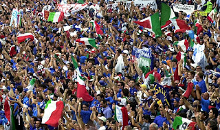 Football fans unite behind the Italian flag at major tournaments