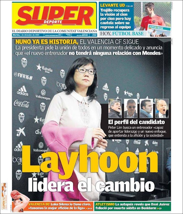 Valencia, Superdeporte: "Layhoon lidera el cambio"