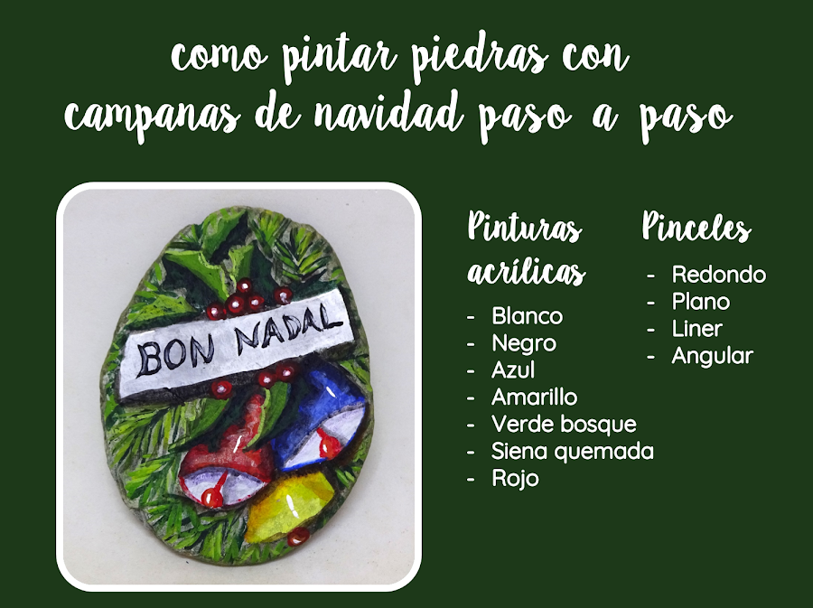 COMO PINTAR PIEDRAS CON CAMPANAS DE NAVIDAD PASO A PASO