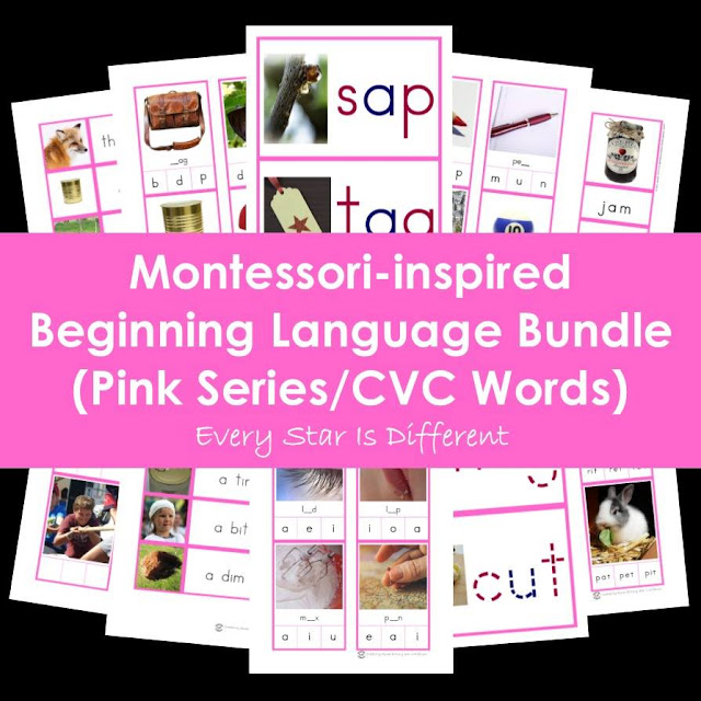 Montessori-inspired Beginning Language Bundle (Pink Series/CVC)