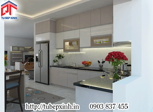 mẫu thiết kế bếp hiện đại và tinh tế tủ bếp chữ L
