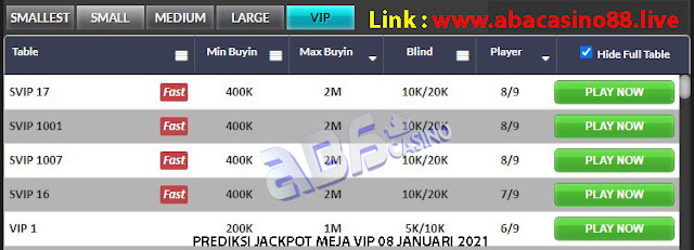 Prediksi Jackpot Poker Meja VIP Jumat 08 Januari 2021