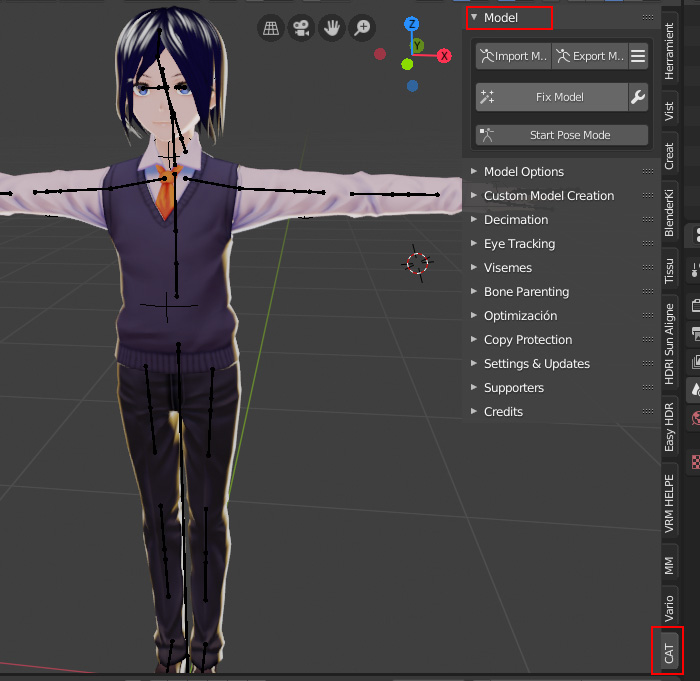 Estudiando Blender Vroid para crear personajes anime