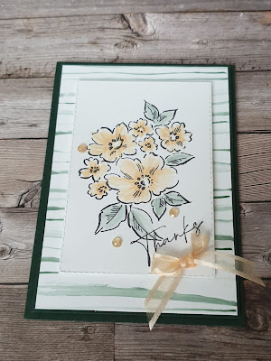 Hand-Penned Petals Stampin Up watercolour stripes