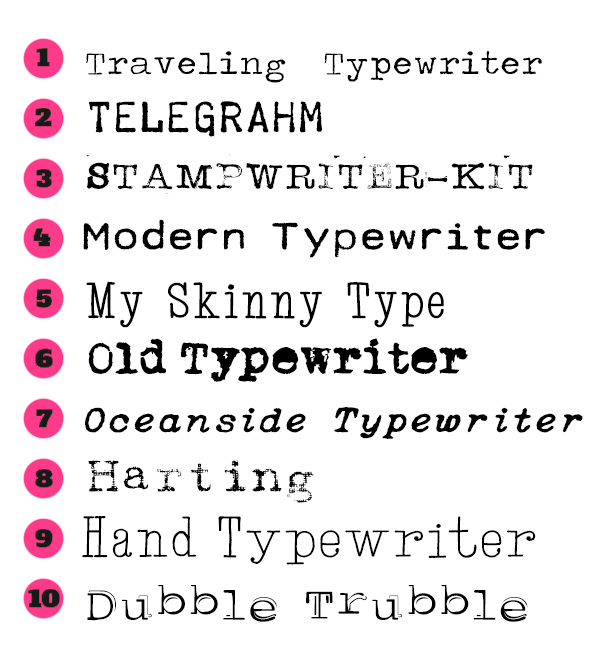 pink reptile designs SAN's FAV FONTS TYPEWRITER