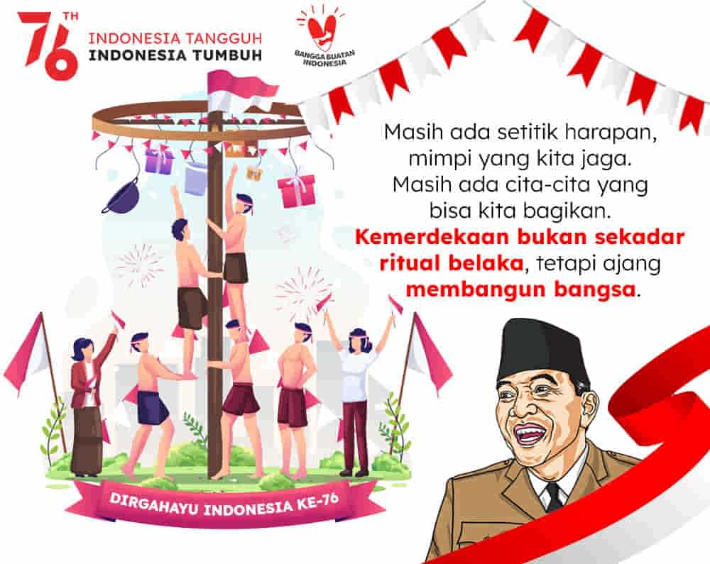 10 Kata Ucapan HUT RI 76 (Quote &amp; Caption) 2021 Review Teknologi Sekarang