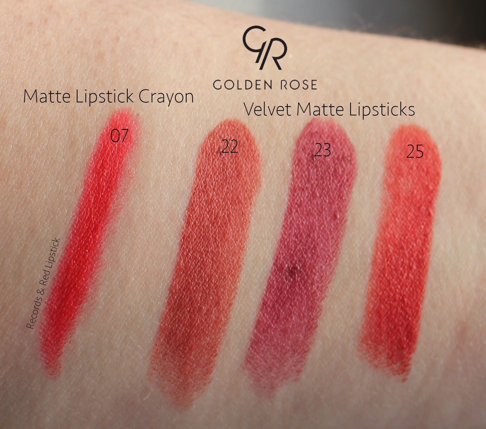 Golden Rose Velvet Matte Lipstick Swatches & Review