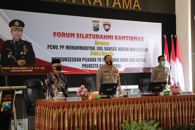 Kapolresta Banyuwangi gelar Forum Silaturahmi Kamtibmas bersama Ormas  menjaga Kamtibmas Pilkada