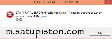 Atasi GTA IV Fatal Error: WS10 dan GTAIV.exe – Ordinal Not Found (Fixed on Window 8.1)