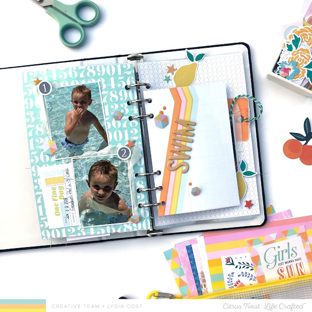 Citrus Twist Kits Life Crafted Scrapbook Album Spread - Lydia Cost