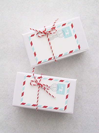 Holiday Mail Stripes Gift Tag