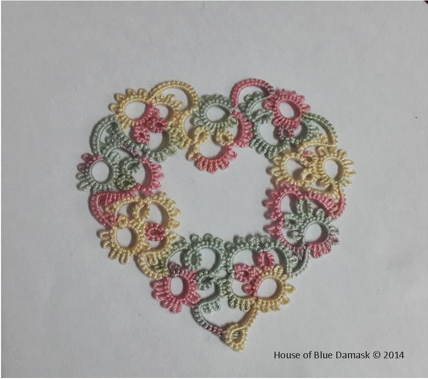 House of Blue Damask Tatting Mary Konior's Queen of Heart