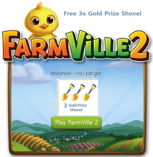 Farmville 2 Colect Free 100x Gold Prize Shovel (x2)! Games Media