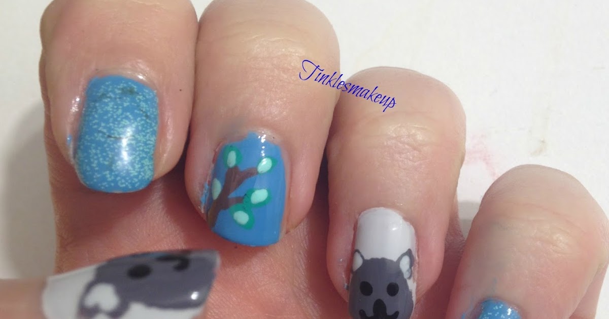 Tinklesmakeup Koala nail art