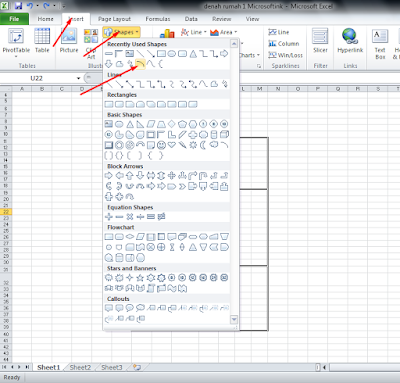 Membuat Denah Rumah dengan Microsoft Excel
