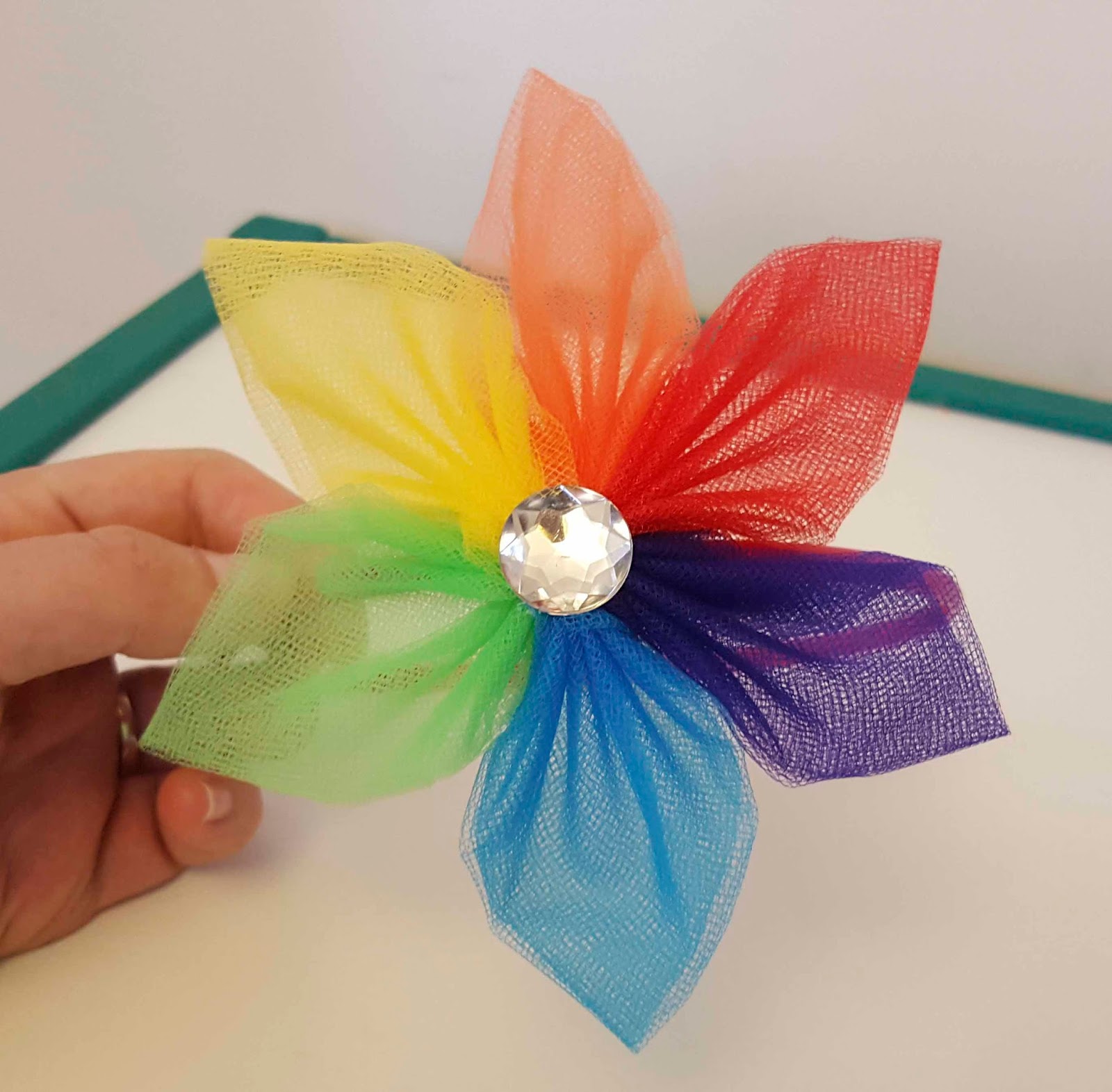 ChemKnits Pride Headband DIY Rainbow Tulle Flower