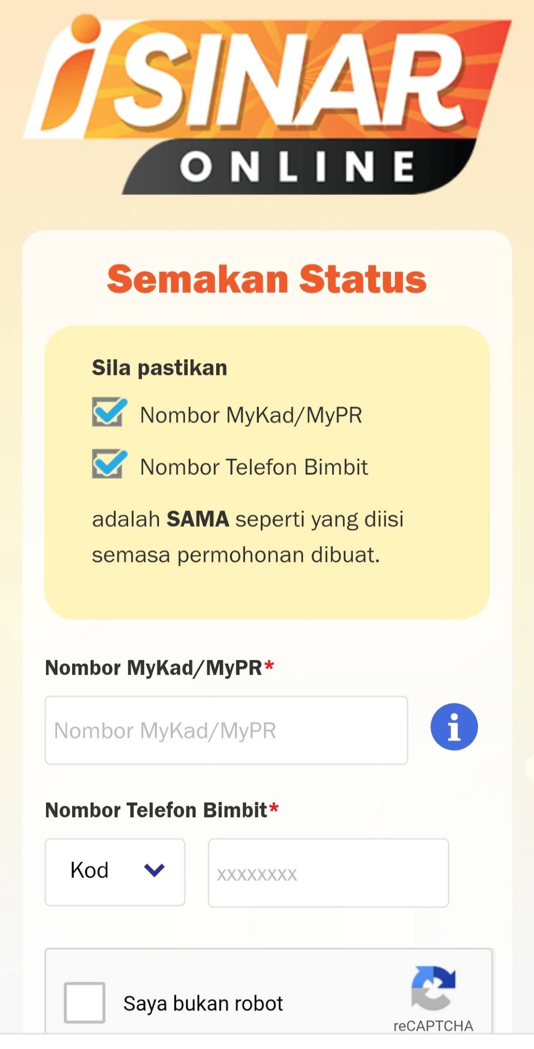 Semakan status i sinar