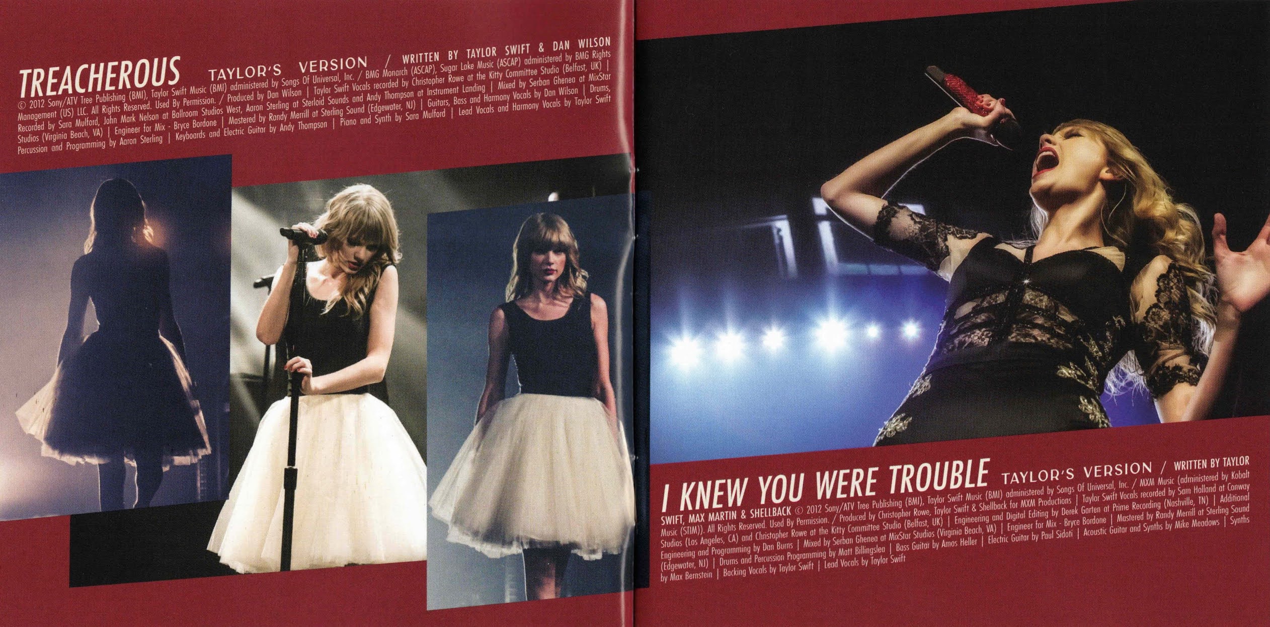 Booklet RED (Taylor's Version) Música El Rincón de Taylor Canciones de Taylor Swift en