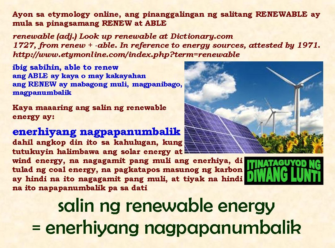 Diwang Lunti: Salin sa wikang Filipino ng renewable energy