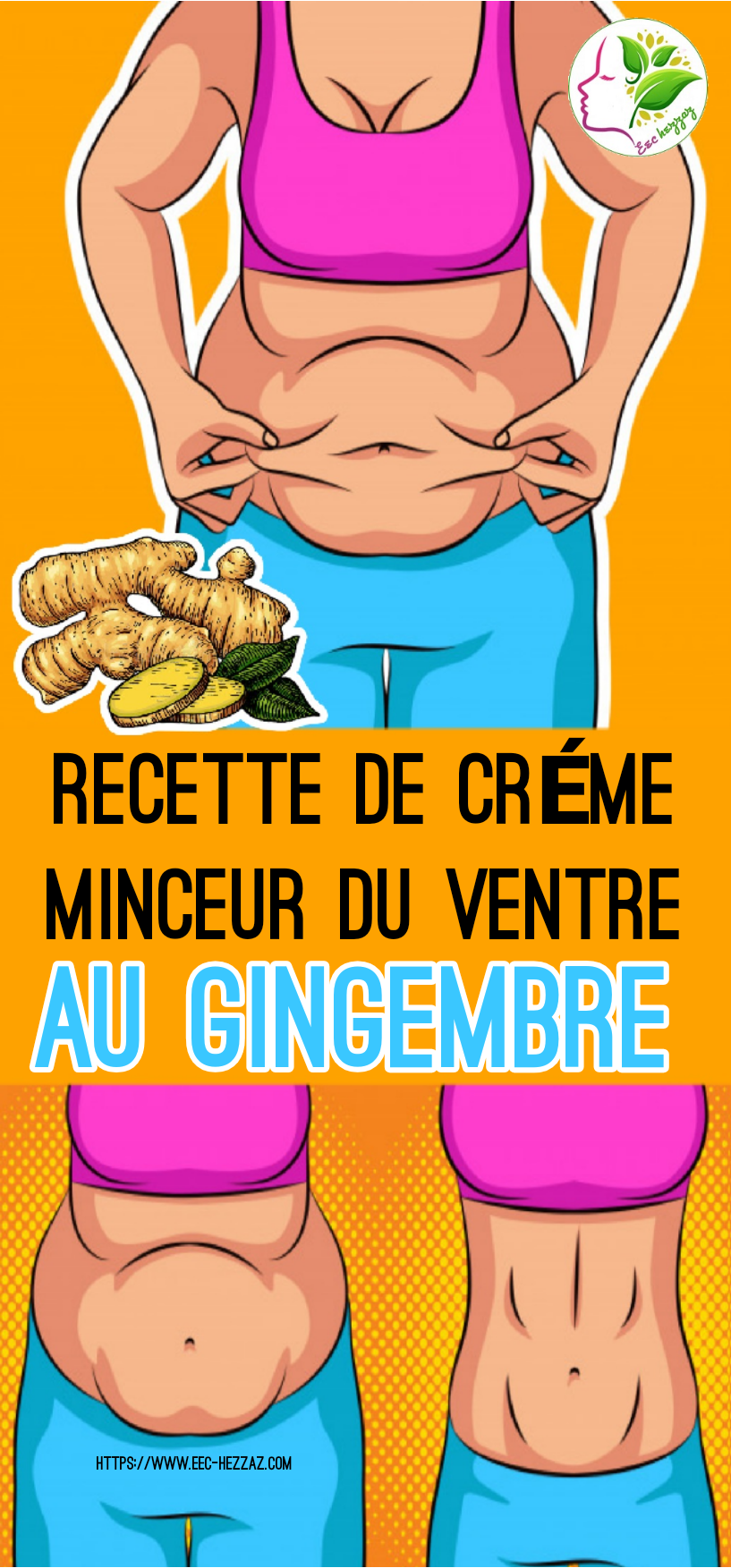 Recette de crème minceur du ventre au gingembre