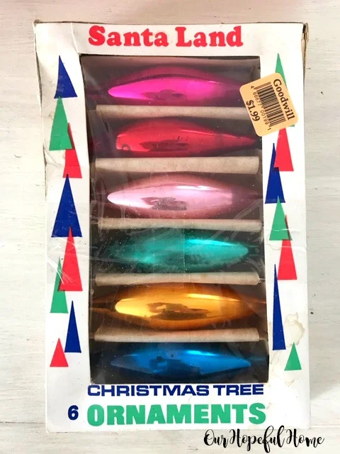 teardrop shaped glass Christmas ornaments