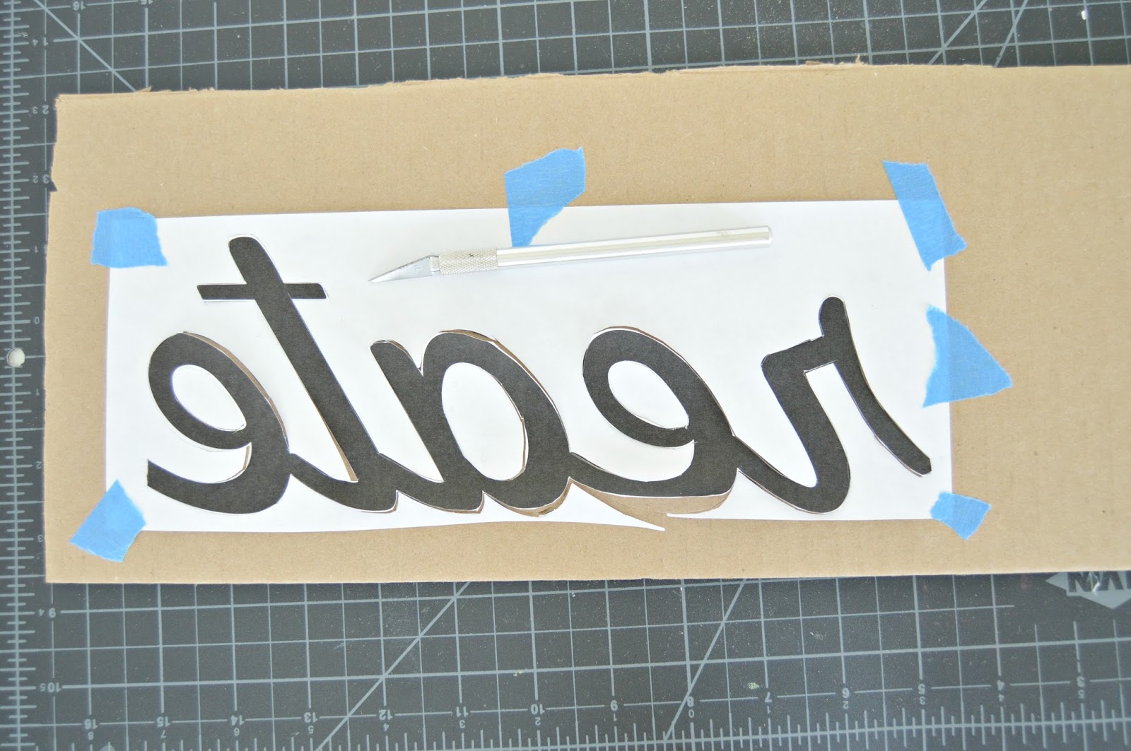 Vikalpah: DIY textured cardboard letters