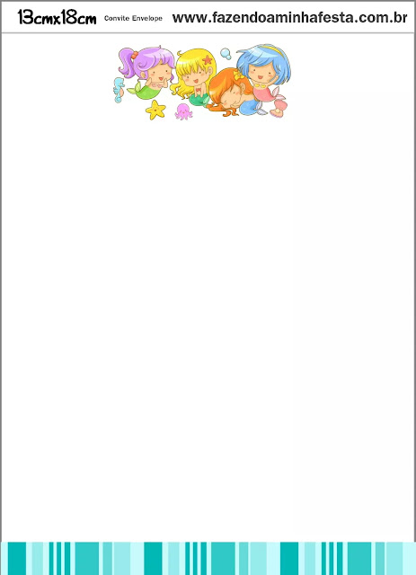 Sirenitas Bebés: Inivtaciones para Imprimir Gratis. Sirenitas Bebés: Invitaciones para Imprimir Gratis.
