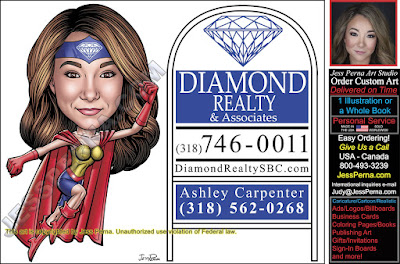 Diamond Realty Superhero Agent Cartoon Ad
