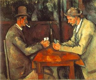 Los jugadores de cartas, Paul Cézanne, 1893-1896, óleo sobre lienzo, 47x56 cm, Museo de Orsay, París.