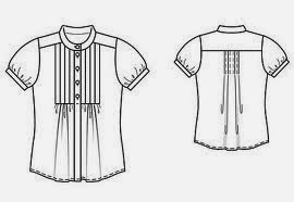 Production sketch of a Ladies Blouse