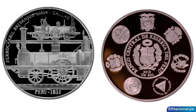 BCR moneda de 1 sol, de la serie iberoamericana Ferrocarriles Históricos