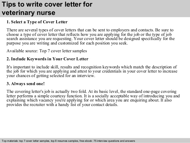 vet nurse placement cover letter