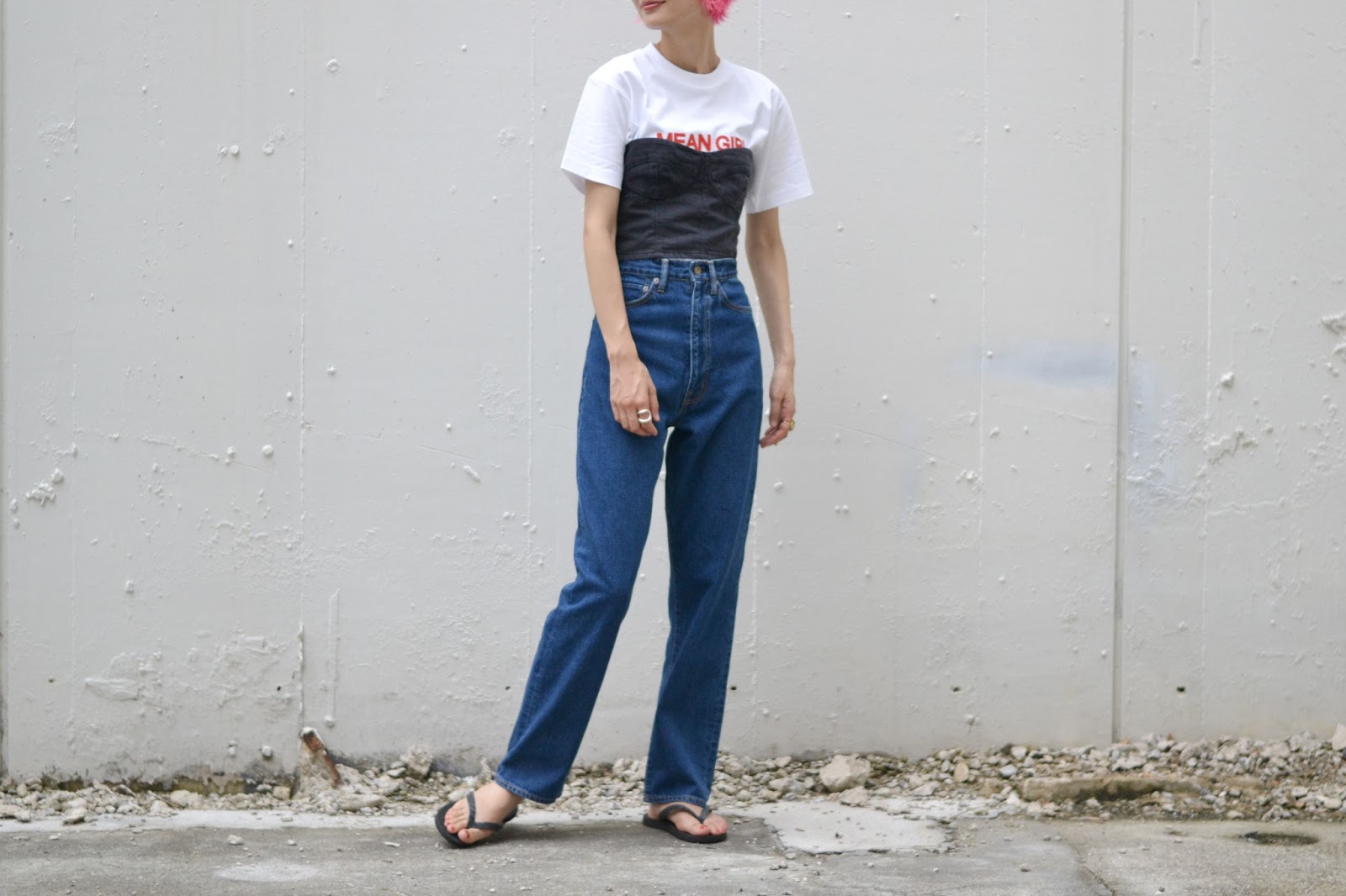 holiday】ハイウエストベルボトムデニム | angelesojeda.com