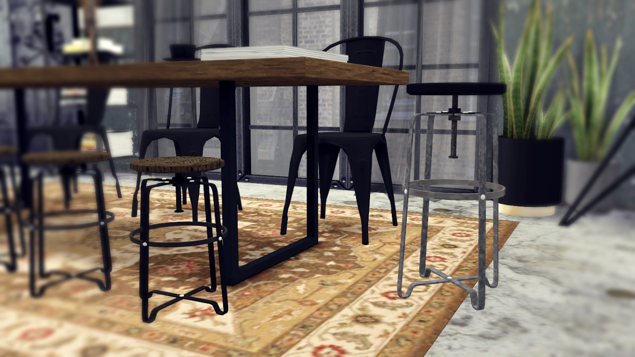 Sims 4 CC's The Best Industrial Dining Room Set by MXIMS